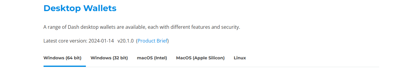 Dash Desktop Wallets